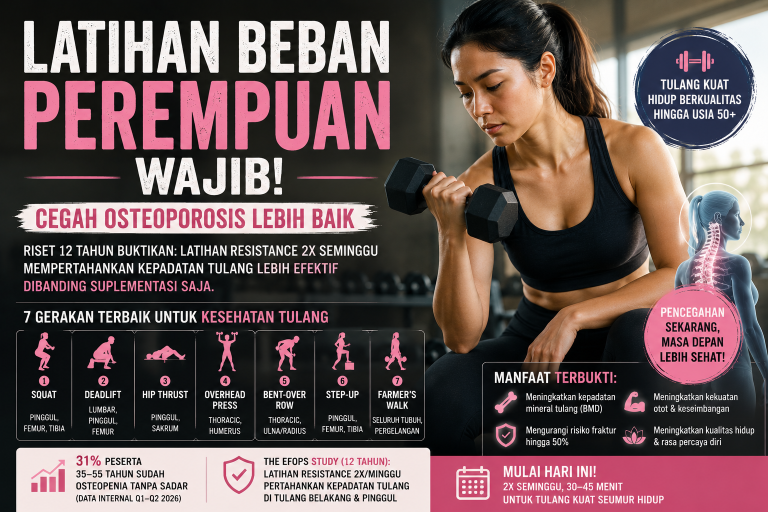 Latihan Beban Perempuan Justru Wajib, Riset Buktikan Cegah Osteoporosis Lebih Baik