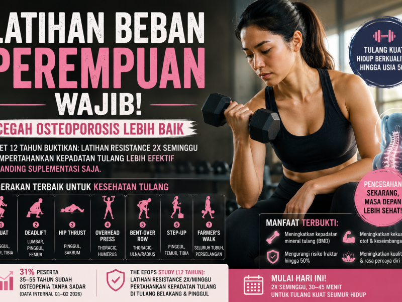 Latihan Beban Perempuan Justru Wajib, Riset Buktikan Cegah Osteoporosis Lebih Baik