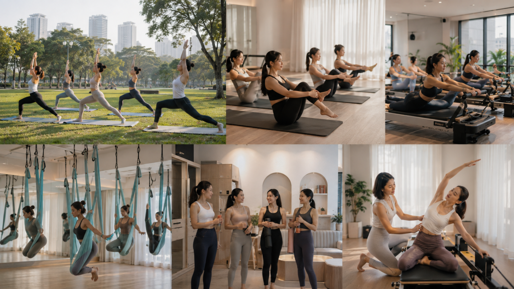 Yoga dan Pilates Gantikan Nongkrong Kafe: Tren Akhir Pekan Perempuan 2026 4 Pilihan aktivitas yoga pilates dan fitness boutique untuk akhir pekan