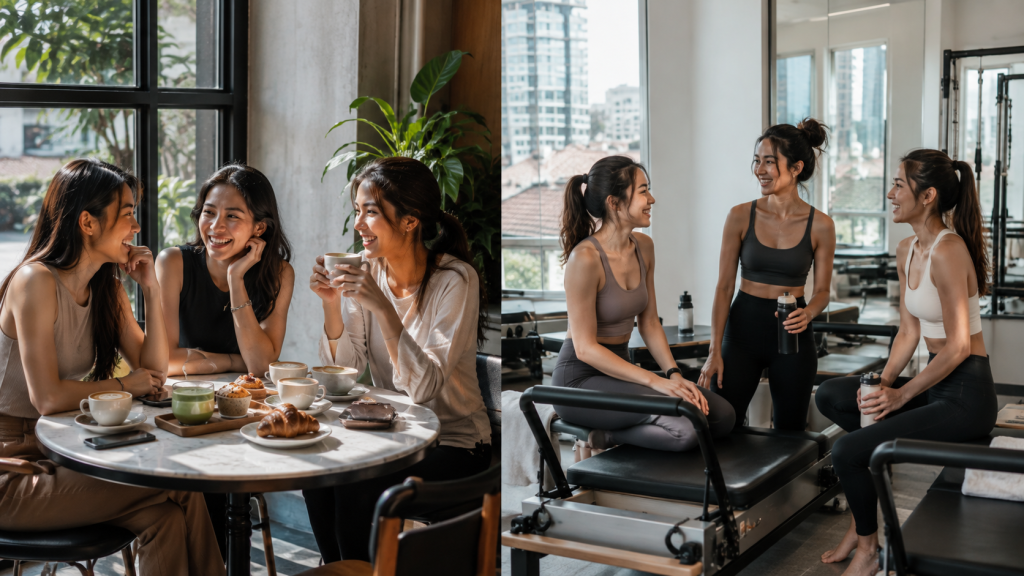 Yoga dan Pilates Gantikan Nongkrong Kafe: Tren Akhir Pekan Perempuan 2026 6 Perbandingan biaya nongkrong kafe dan kelas pilates